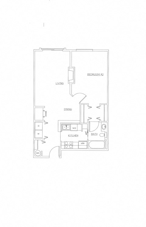 Unit E (1 Bed, 1 Bath)